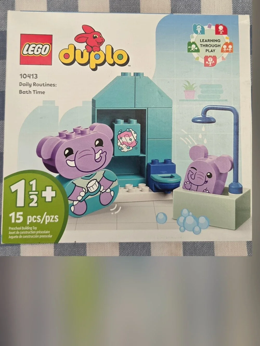 Sealed NIB Lego Duplo Purple Elephant Bath Playset with 15 Pieces, 10413